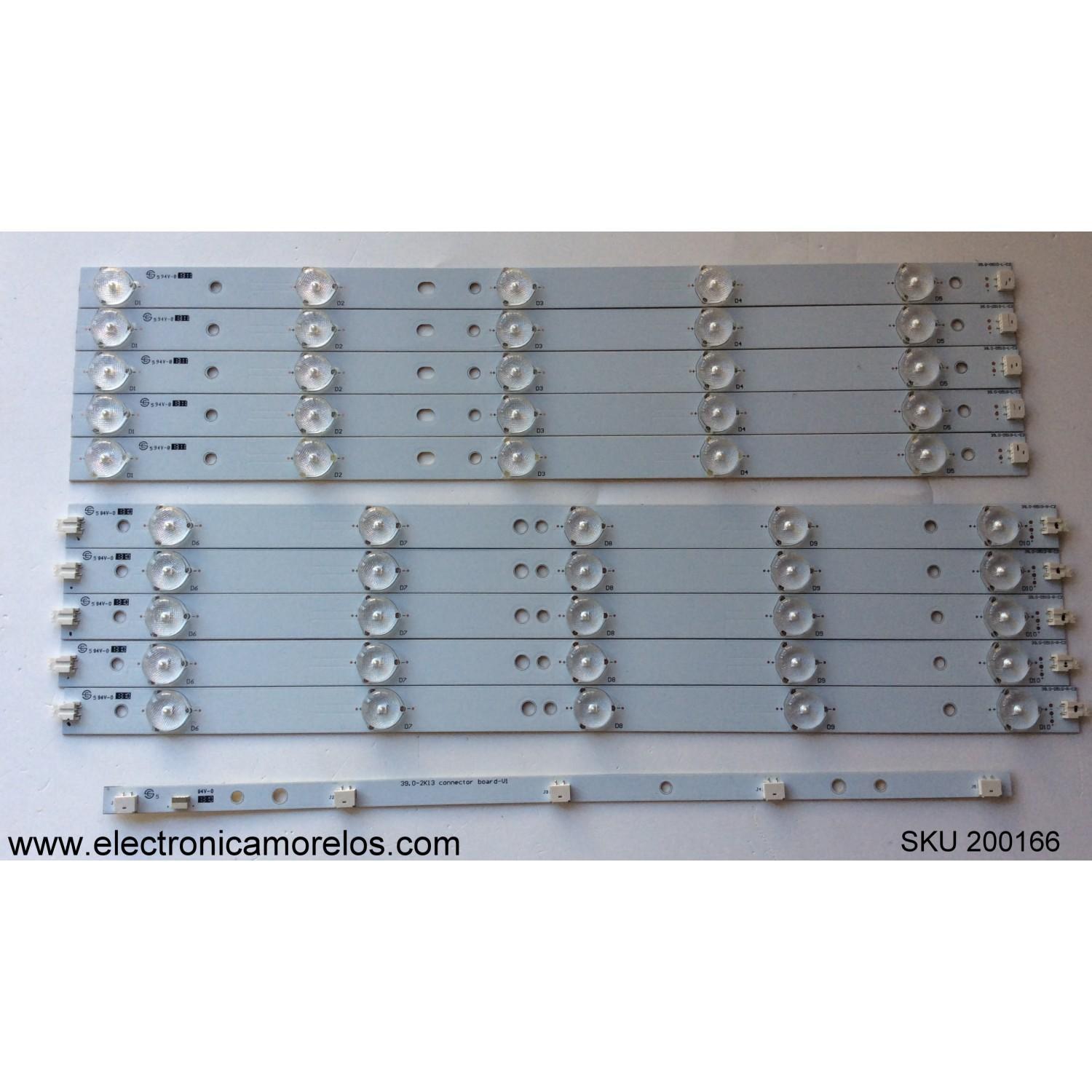 KIT DE LED PARA TV / INSIGNIA TPT390J1-HVN01 REV.000H / 39.0-D510-L-C2 / EPILB67F7C514-F46 / MODELO NS-39D400NA14